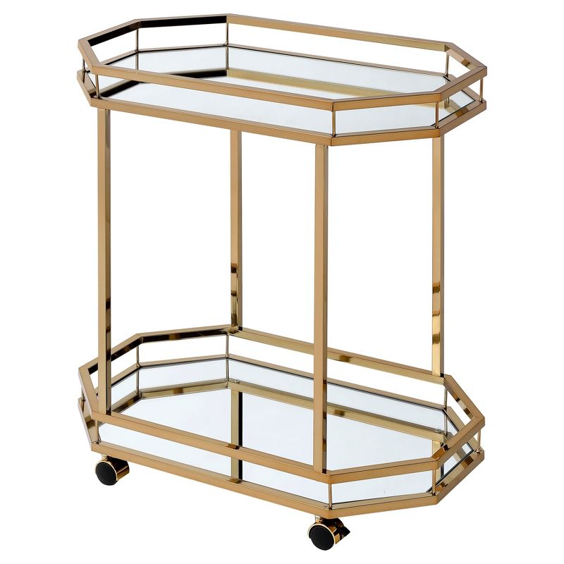 Lacole Serving Cart Mirror/Champagne - Acme Furniture, 1 of 6