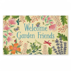 Stupell Industries Welcome Garden Friends Printed Outdoor Door Mat, design by Darlene Seale, 18"x30" - 1 of 4