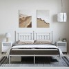 vidaXL 12" White California King Metal Bed Frame with Headboard No Mattress - 3 of 4