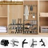 FURNIinspire Shoe Racks 5 Tier Shoe Rack Shoe Storage Hallway Narrow Shoe Organizer with Coat Rack Hooks for Entryway, Black, 11"*18"*64" - 4 of 4