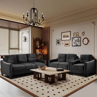 CAVINAS Modern Single Velvet Futon Sofa Couch with Thicken Cushion,Comfortable Sectional Sofa Couch for Living Room,Bedroom