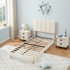 Twin Boucle Upholstered Platform Bed with Wave Headboard – Kids/Girls, Wooden Slats Support, No Box Spring Needed, Easy Assembly - 4 of 4