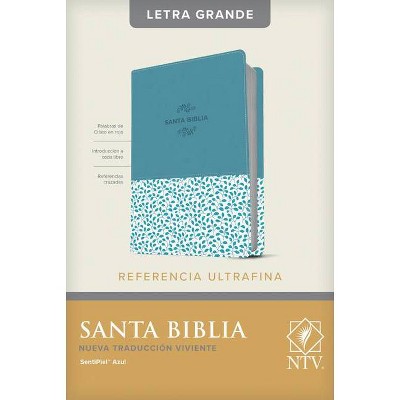 Santa Biblia Ntv, Edición de Referencia Ultrafina, Letra Grande (Letra Roja, Sentipiel, Azul) - Large Print (Leather Bound)