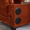 PAGED Single Sofa with Ottoman, Fluffy Corduroy Sofa with Bluetooth Speaker, USB Ports,180°Rotating Table Board for Living Room - 4 of 4