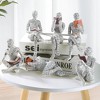 Aoibox Home Decor Reading Women Thinker Statue, Aesthetic Sculpture for Living Room, Office, Bedroom, Shelf, Table, Desk, Modern Abstract Decoration - 2 of 4