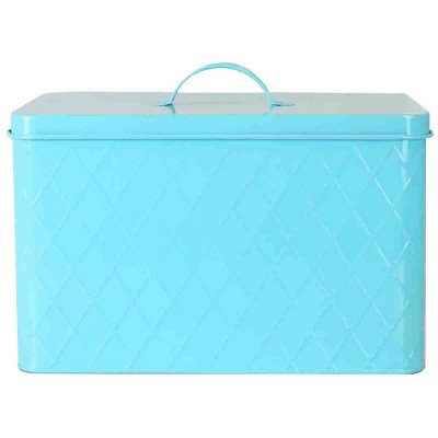 Tin Metal Bread Box Blue - Home Basics