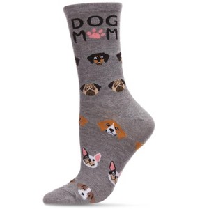 Memoi Dog Mom Frenzy Bamboo Blend Crew Socks - 1 of 3
