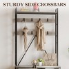 70in Heavy-Duty Entryway Bench with Coat Rack & Shoe Storage, 8-Detachable Hook Hall Tree Organizer for Living Room, Bedroom, Entry Hall - 4 of 4