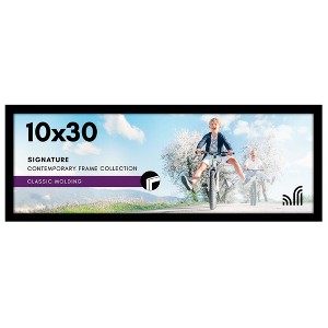 Americanflat 10x30 Picture Frame with Polished Plexiglass, Gallery Style Frame with Engineered Wood, Signature Collection, Black - 1 of 1