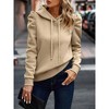 Women's Fall Winter Casual Sweatshirt Long Sleeve Lapel Hooded Solid Sweatshirt Puff Sleeve Drawstring Loose Pullover Tops - 4 of 4