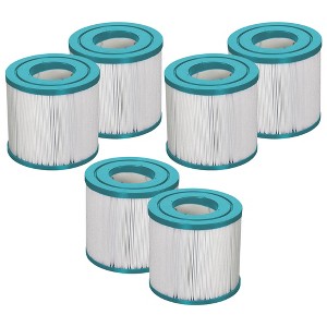 Hurricane 6 Pack HF4310-02 Advanced Pool and Spa Filter Cartridge Replacement for PWW-10, Unicel C-4310, Filbur FC-3077, White - 1 of 4