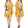 LA LEELA Women's Summer Vacation Holiday Wear Front Open Soft Beach Beachwear Duster Cardigan 2X-3X Corn_AB981 - 4 of 4
