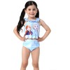 Disney Princess Girls 2 Piece Bikinis Sets Cartoon Print Swimwear Sets with Ruffled Top Orange Bating Suits - 2 of 4