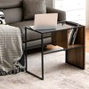 Costway C Shape Sofa Side End Table Reversible Snack Table Nightstand Steel Frame Oak - 4 of 4
