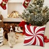 Lomsoe 2pcs Holiday Red and White Mint Swirl Christmas Pillowcases, Suitable for Home and Outdoor Decoration, Holiday Decor, Seasonal Home Accents - 3 of 4