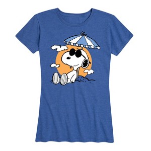 Women's - Peanuts - Snoopy's Beach Day Short Sleeve Graphic T-Shirt - 1 of 4