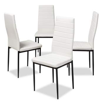 Set of 4 Armand Modern and Contemporary Faux Leather Upholstered Dining Chairs - Baxton Studio