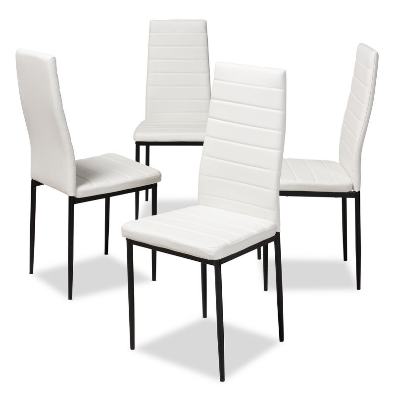 Set of 4 Armand Modern and Contemporary Faux Leather Upholstered Dining Chairs - Baxton Studio, 1 of 7