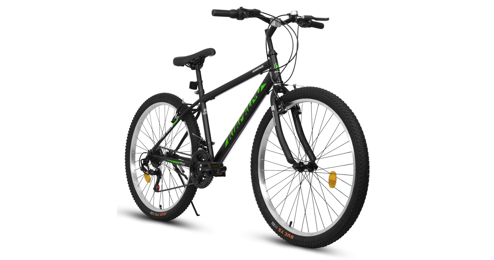 YONWAY 24 Inch Carbon Steel Frame Mountain Bike, Front Suspension Sport Bicycle, 21-Speed Dual V-Brake for City Commuters and Short Trip