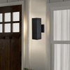 Rennnsan Thalun 11"H Hardwired Rectangle Aluminum Modern LED Dimmable Outdoor Wall Sconce in Black - 4 of 4