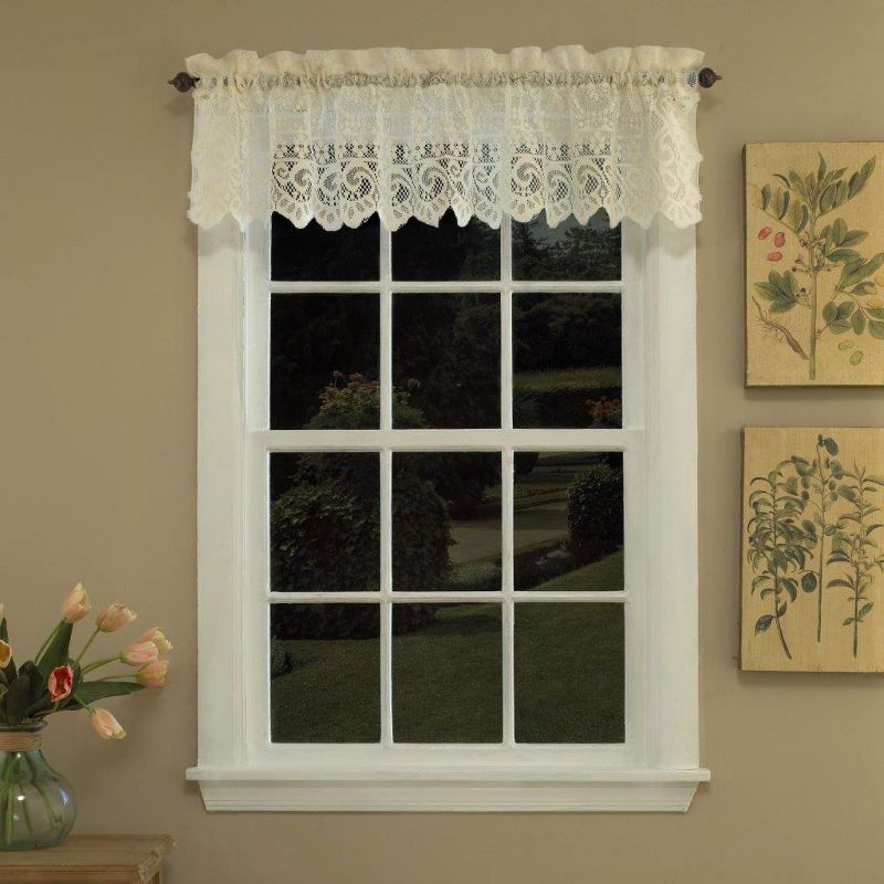 Hopewell Old World Style Floral Lace Kitchen Curtains by Sweet Home Collection™, 3 of 6
