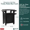Keter Unity 40 Gallon Stainless Steel Top Grilling Bar Cart with Westwood 150 Gallon Plastic Outdoor Furniture Storage Deck Box, Brown - 4 of 4