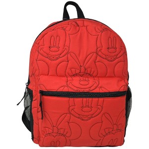 Disney Minnie Mouse 16" Backpack Red Quilted Minnie Head Embroidered for Girls - 1 of 1