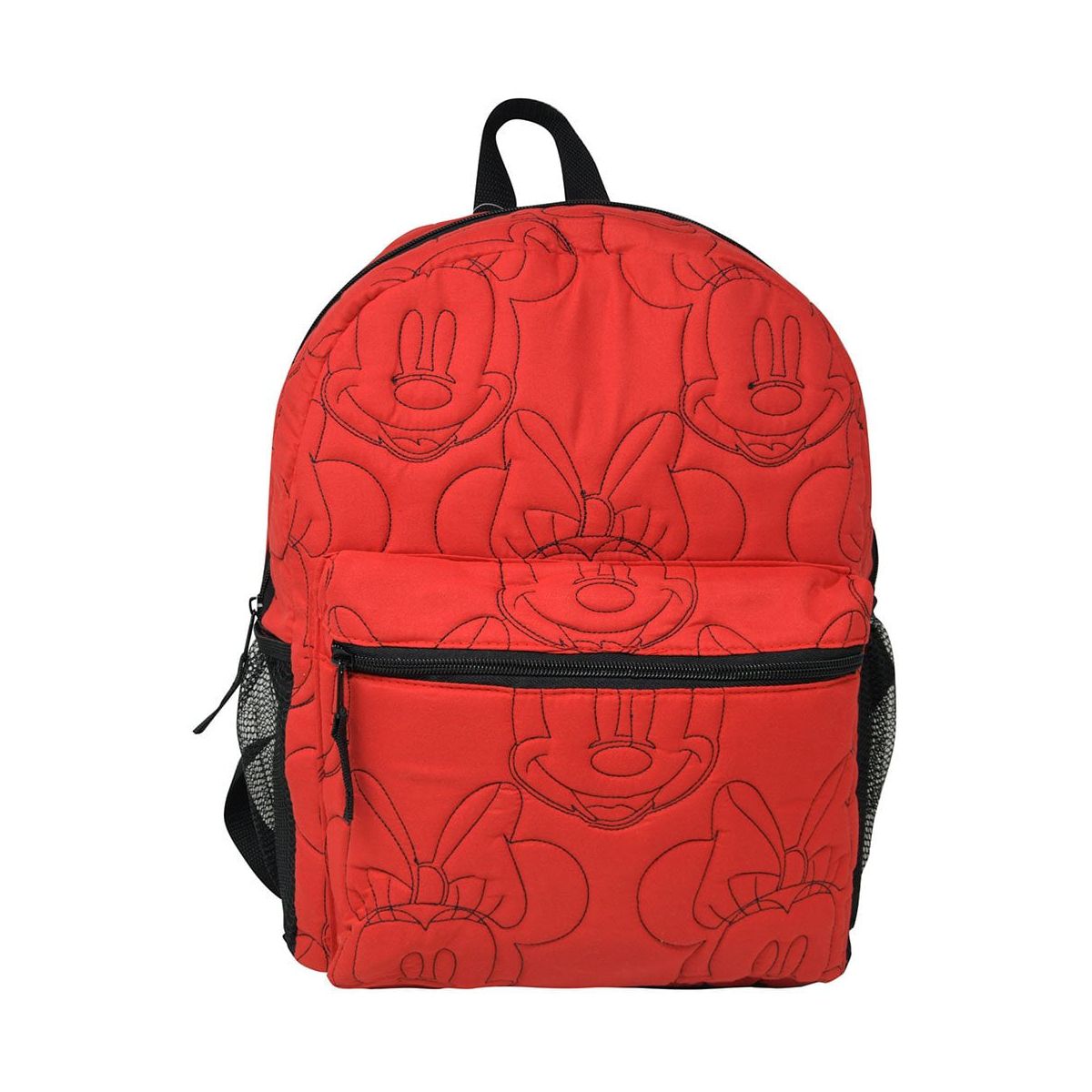 Disney Minnie Mouse 16" Backpack Red Quilted Minnie Head Embroidered for Girls