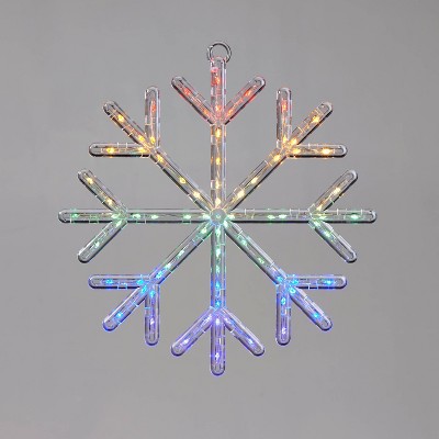 12in LED Dew Drops Rainbow in Snowflake Frame Christmas Novelty Silhouette Light Multicolor - Wondershop™