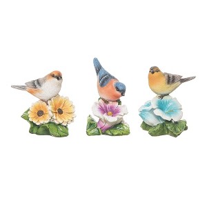 Transpac Resin Bright Bird & Flower Set of 3 Spring Home Decorations - 1 of 1