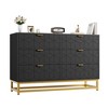 6-Drawer Dresser for Bedroom – Modern Wood Chest with Gold Metal Handles for Hallway, Entryway, and Living Room - 2 of 4