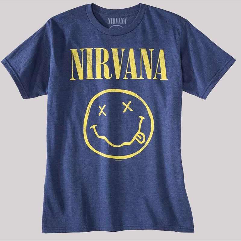 Men's Nirvana Short Sleeve Graphic T-Shirt - Denim Heather, 1 of 10