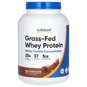 Nutricost Grass-Fed Whey Protein, Milk Chocolate , 5 lb (2,268 g) - 1 of 2