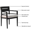 Modern Outdoor Sunbrella Fabric Upholstered Dining Arm Chair Set of 4,Aluminum Curved Back Patio Garden Tapered Feet Dining Chair-Coolbibila - 3 of 4