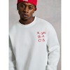 TIME HOLLOW Cropped White Fleece Pullover Sweatshirt With Handwritten Letter Embroidery - Trendy Look - 3 of 3