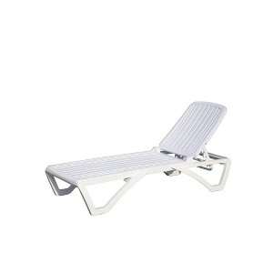 FURNIinspire Patio Chaise Lounges Adjustable Pool Lounge Chairs with Arm, Poolside Sunshine Chair for Outside Garden Lawn, White, 67.05"*27.09"*32.05" - 1 of 4