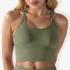 Anna-Kaci Active Women's Scoop Neck Cropped Rib Knit Seamless Criss Cross Back Sports Bra - 2 of 4