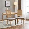 Set of 2 French Country Dining Chairs with Rattan Back and Upholstered Seats, Solid Wood Armless Chairs for Dining Room or Kitchen-Panipeachy - 3 of 4