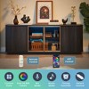 Ridstar 64 in. W Wooden Rounded Storage Cabinet with Aluminum Door For Entryway, Living Room & Bedroom-Black - 4 of 4