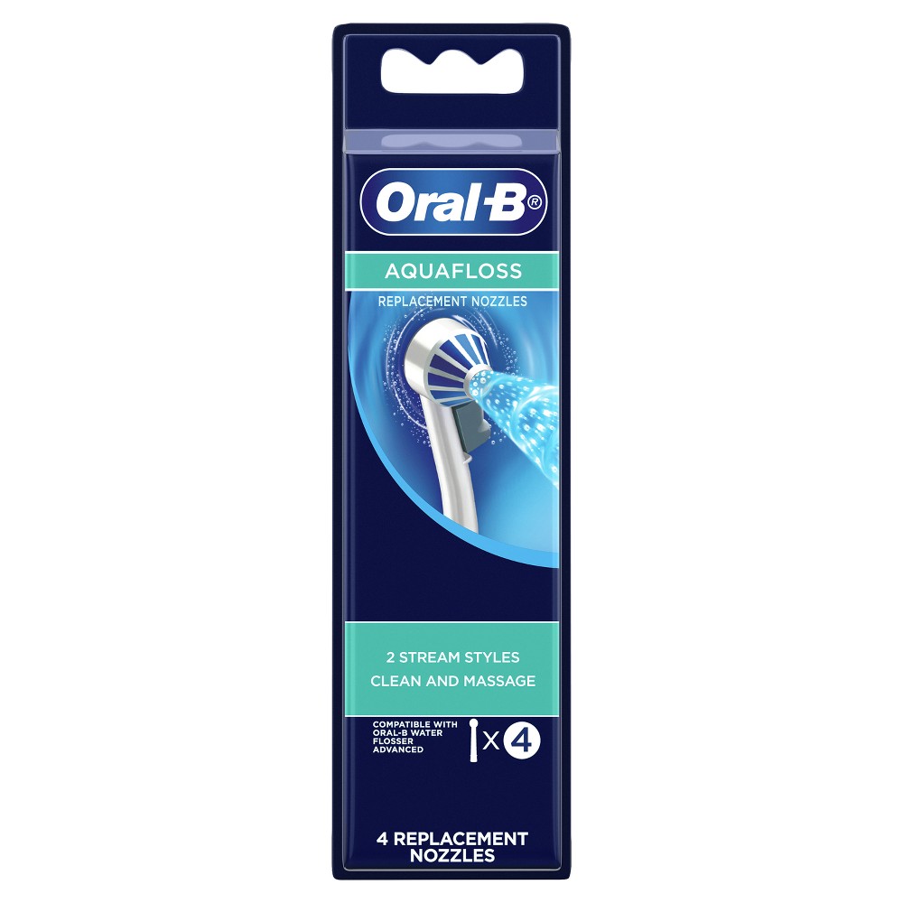 Photos - Electric Toothbrush Oral-B Aqua Floss Replacement Nozzle Clean & Massage - 4ct 