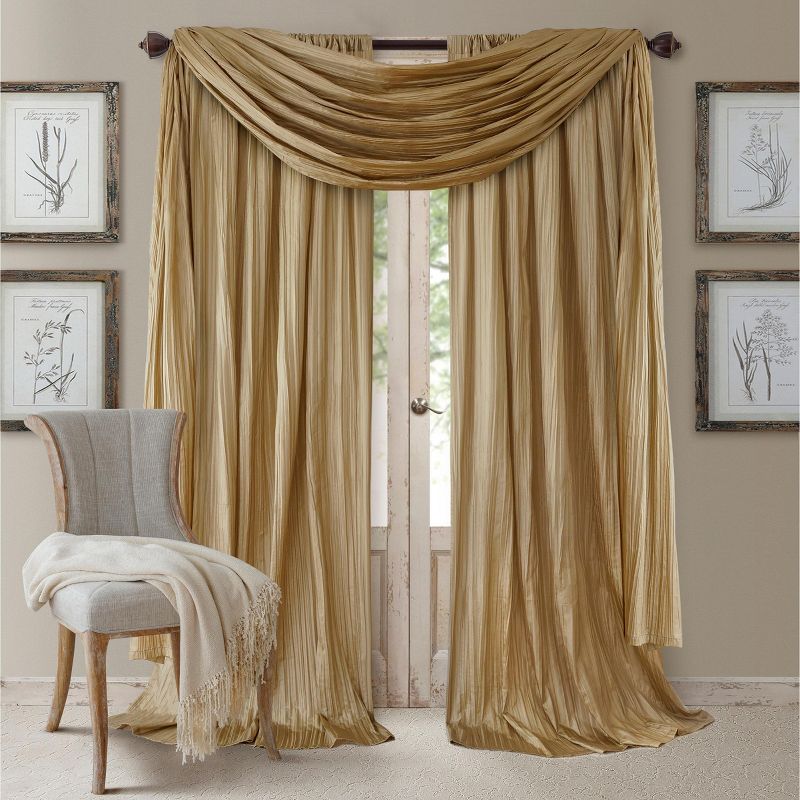 Athena Faux Silk Window Curtain and Scarf Set - Elrene Home Fashions, 1 of 5