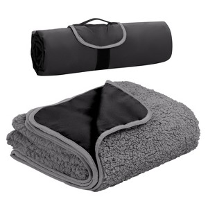 Tirrinia Large Waterproof Outdoor Blanket, Fleece Warm Windproof Camping Blanket for Stadium Beach Football Concerts Car - 1 of 4