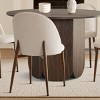 Round Dining Table Set for 4, Modern Dining Room Table and Chairs Set, Upholstered Chairs with Walnut Legs, Stylish Pedestal Base-Maison Boucle - 2 of 4