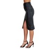 Women's Romana Cargo Pocket Vegan Leather Midi Skirt - Venti6 - 2 of 3