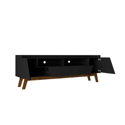 Marcus Matte Black Mid-Century Modern TV Stand with Cabinet