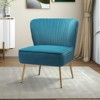 Quentin Velvet Accent Side Chair with Golden Metal Base | Karat Home - 2 of 4