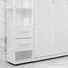 Mshliw Modern Queen Wall Bed with Storage Drawers and Shelving, Folding Murphy Bed Cabinet with LED Lighting, Space Saving Design for Small Rooms - 4 of 4