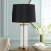 360 Lighting Table Lamp Fillable 26" High Clear Glass Gold Cylinder Black Hardback Drum Shade for Living Room Bedroom Nightstand - 2 of 4