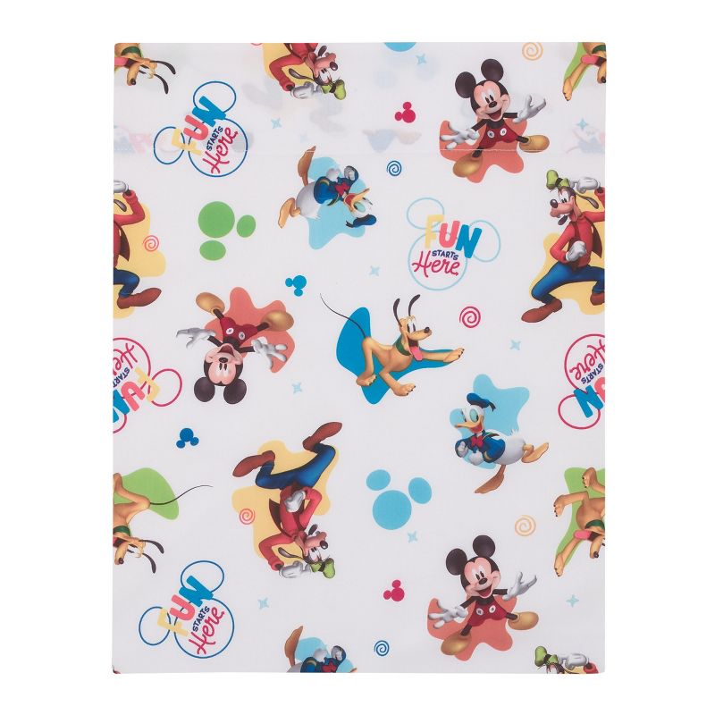 Disney Mickey Mouse Blue, Red, and Green, Donald Duck, Pluto, and Goofy, Fun Starts Here 4 Piece Toddler Bed Set, 4 of 7