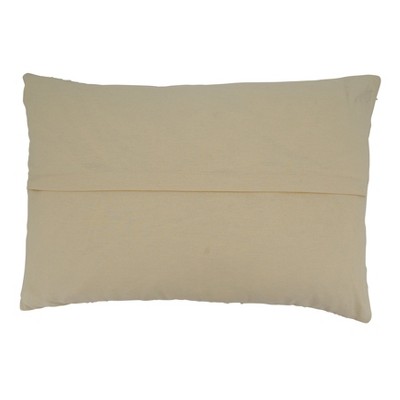 Natural Fringe Striped Cotton Blend Throw Pillow